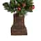 5ft. Pre-Lit LED Holiday Decorated Lamp Post With Greenery & Ornaments